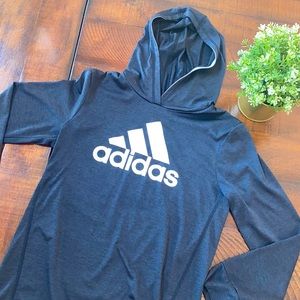 Adidas hoodie pullover lightweight black medium 10 12 boys